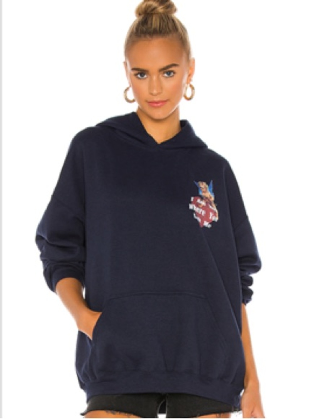 Boys Lie OS "I Am Not Where You Left Me” Angel 2020 Oversized Hoodie - Navy